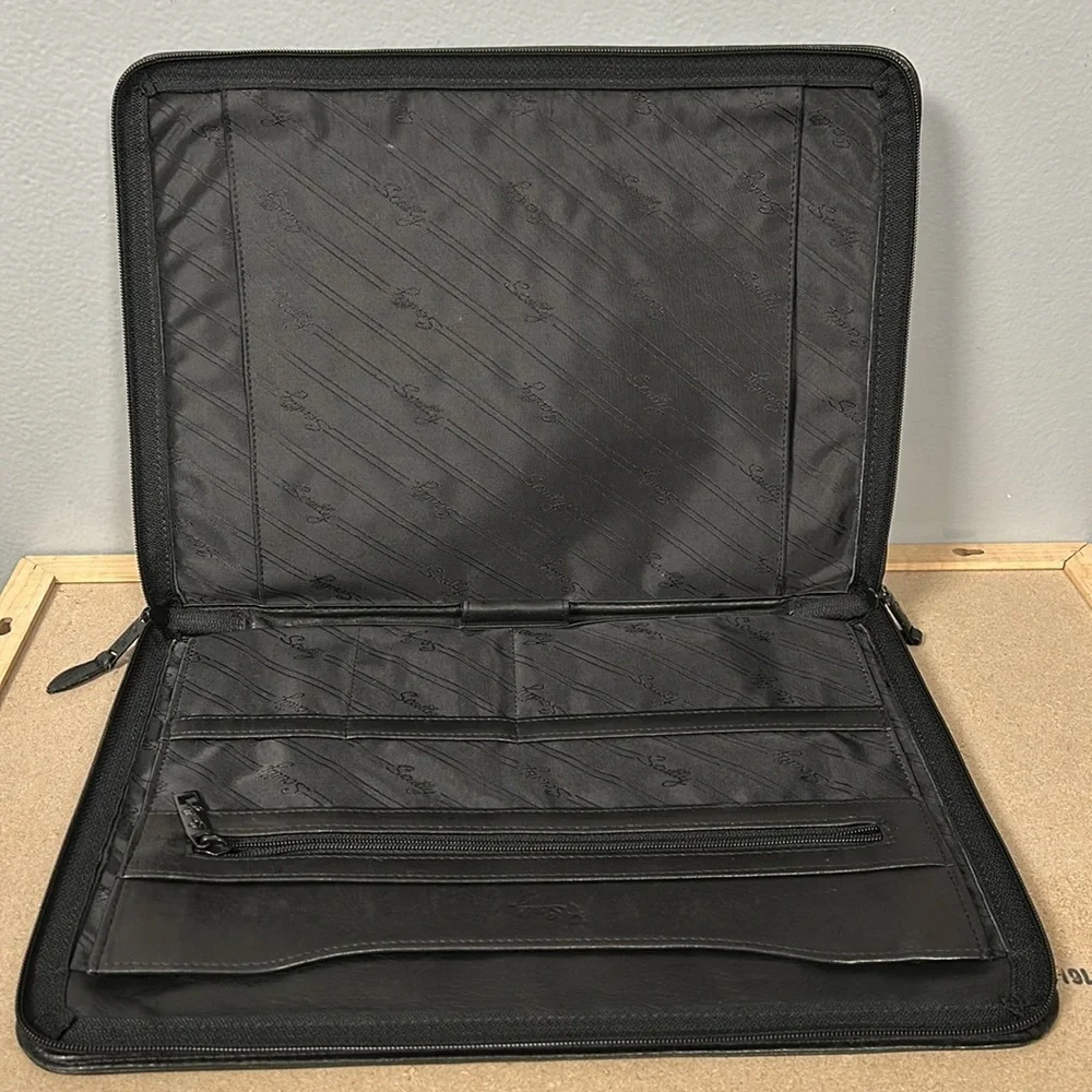 Scully Leather Black Briefcase vintage gently used condition